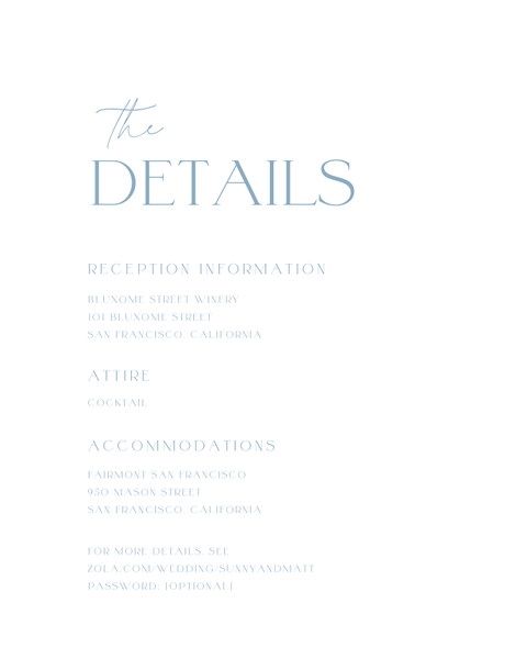 Blonshine | Dusty Blue | Zola Wedding Enclosure Cards