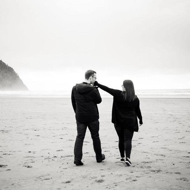 Engagement photos were done at Seaside, Oregon... because we love the beach!