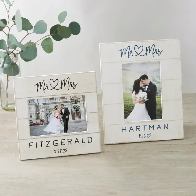 Infinite Love Personalized Wedding Shiplap Picture Frame