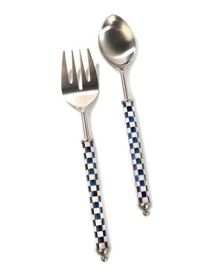 MacKenzie-ChildsSupper Club Royal Check Salad Serving Set