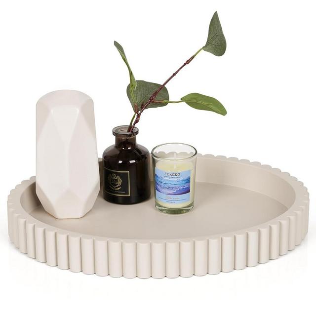 Cathyeen Oval Tray for Coffee Table Decor, 13" Concrete Coffee Table Tray, Table Centerpieces Decorative Trays for Home Decor, Modern Decorative Trays for Coffee Table, Centerpiece Tray, Gray