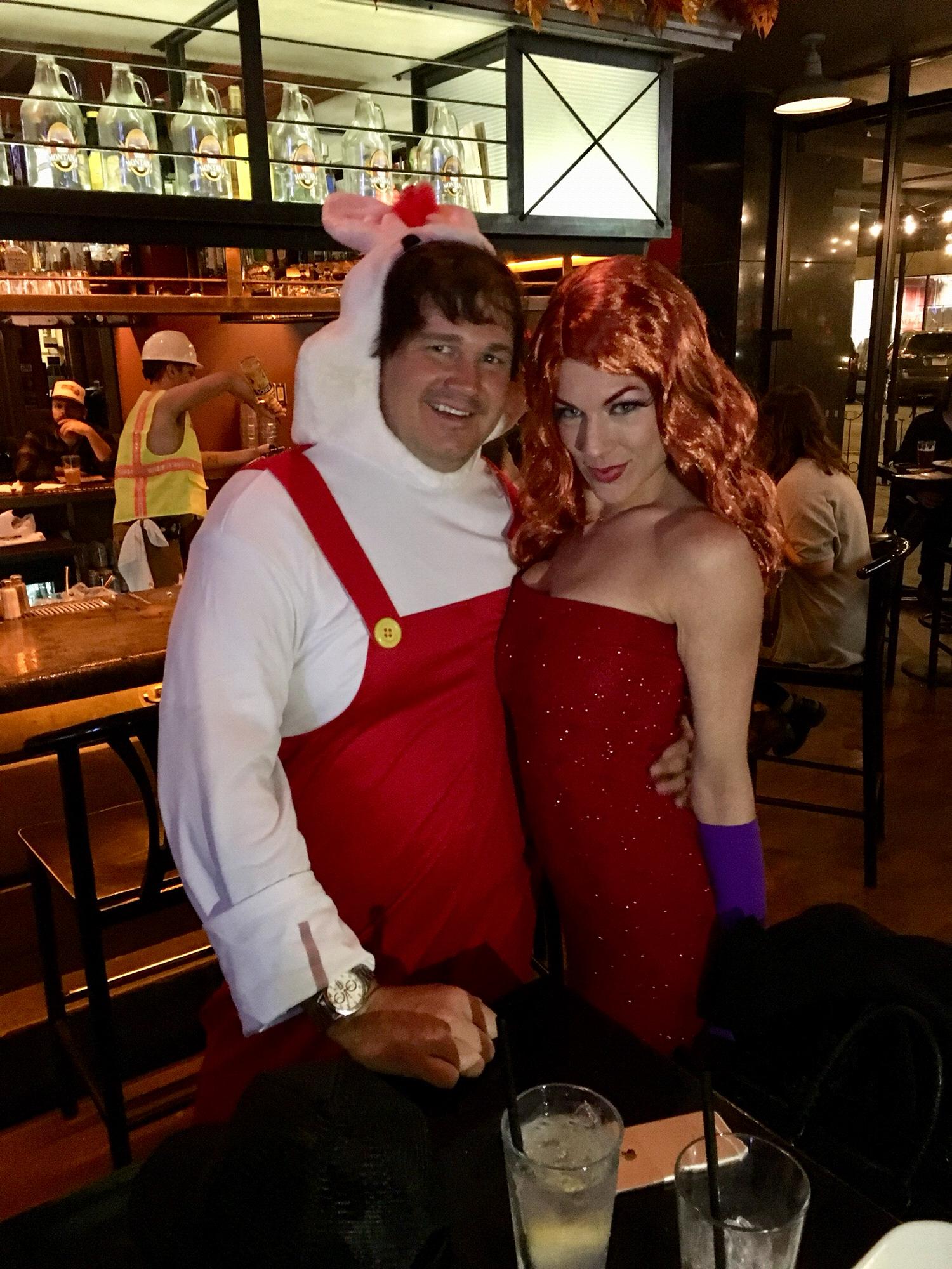 Roger Rabbit and Jessica Rabbit for Halloween.