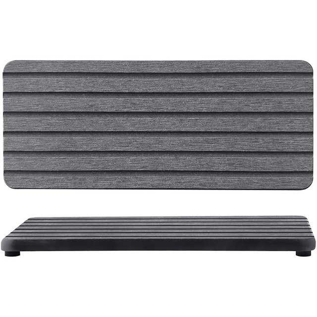 NiuYichee 2 PCS Water Absorbent Diatomite Coasters (9.5" x 4"), Grooved Design, Water Absorbing Stone Used for Hand Soaps & Plants & toiletries in The Modern Home