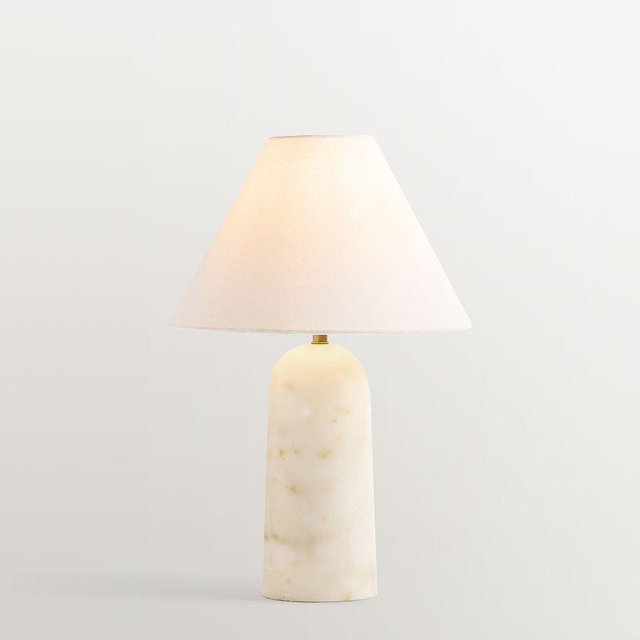 Marlo Marble 19" Table Lamp, White, Small