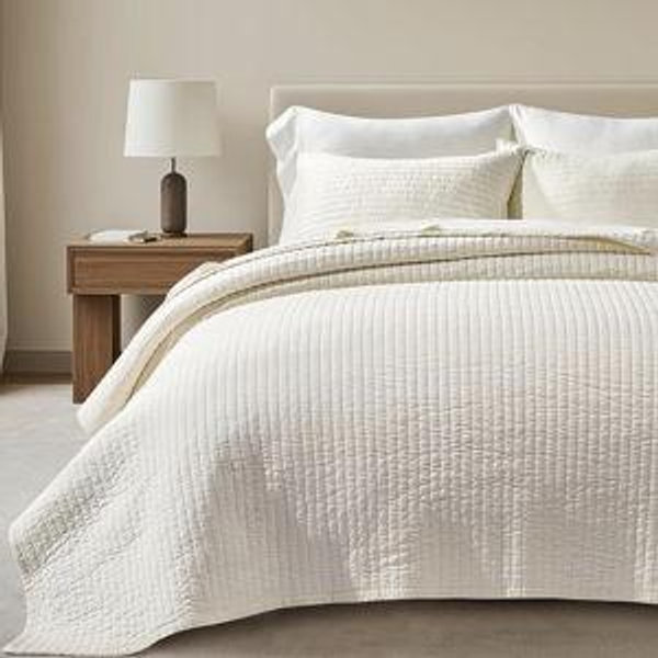 Cream - Cotton Quilt Set Queen Size