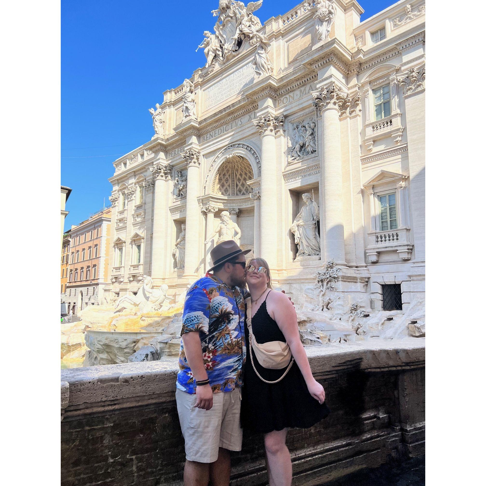 July 14, 2023, Trevi Fountain, Rome, Italy, day of the proposal.