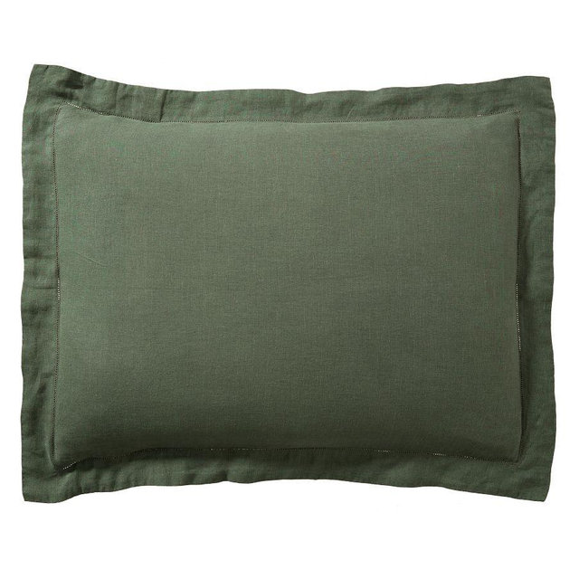 Belgian Flax Linen Sham, Cypress, Standard, Set of 2