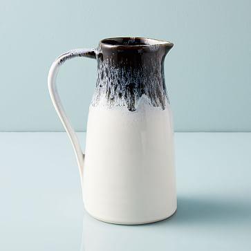 Reactive Glaze Pitcher, Black + White