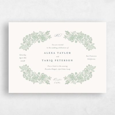 Green Landscape Wedding Invitation - Siena Landscape