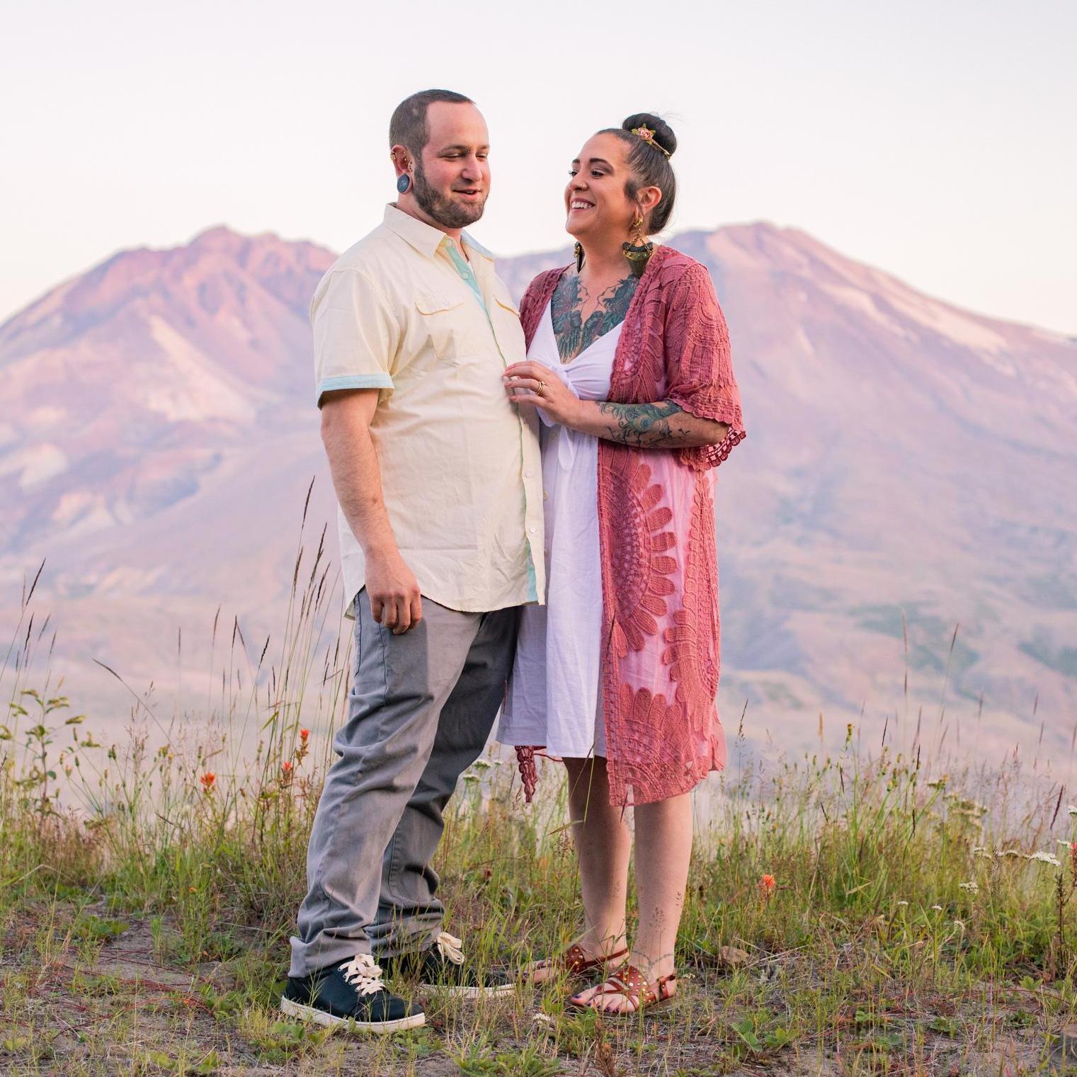 Engagement photos taken at Johnston Ridge Observatory 2019
Can you guess what Hall just did before this was taken?