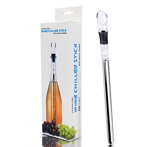 Chohey Wine Chiller Stick ，3-in-1 Stainless Steel Wine Bottle Cooler Stick - Wine Chiller with Aerator and Pourer - Premium Wine Chillers Accessories-Perfect Valentine's Day Gift