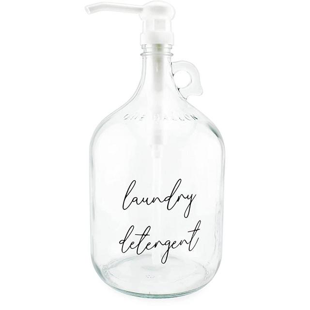 Cornucopia Laundry Pump Soap Dispenser: Liquid Detergent Gallon Glass Pump Bottle