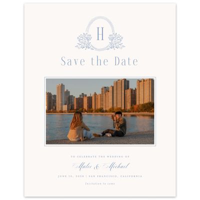 Denim Blue Wedding Digital Save the Date - Anthea Photo