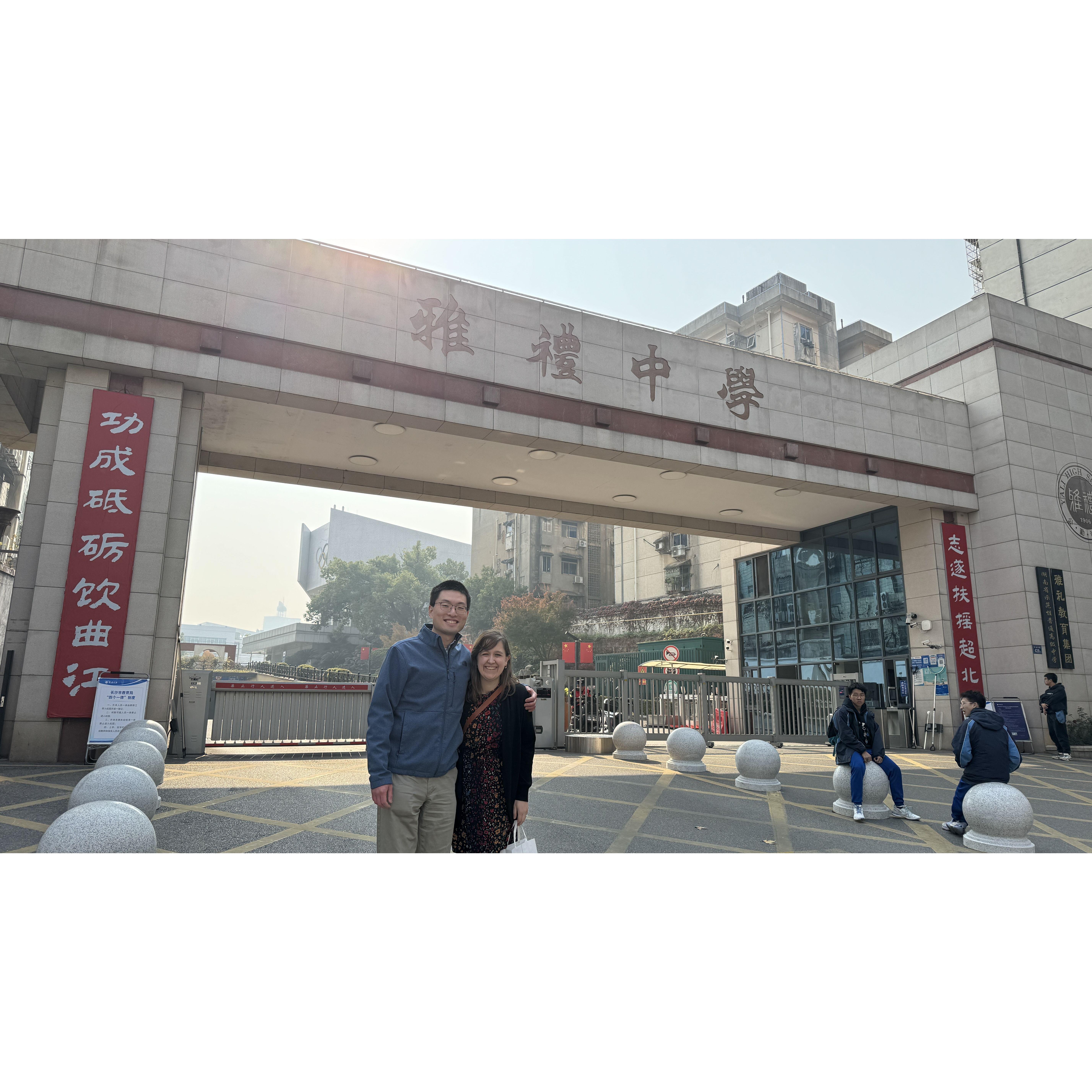 Visiting the school where Jessica taught
