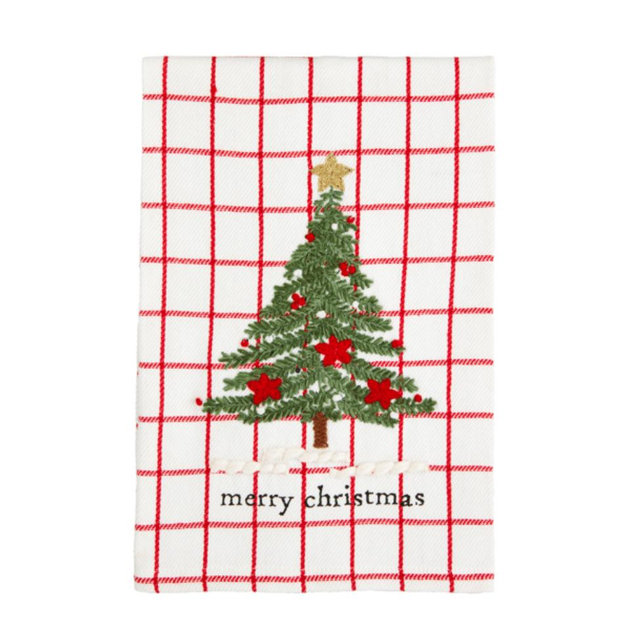 Tree Classic Christmas Embroidered Towel