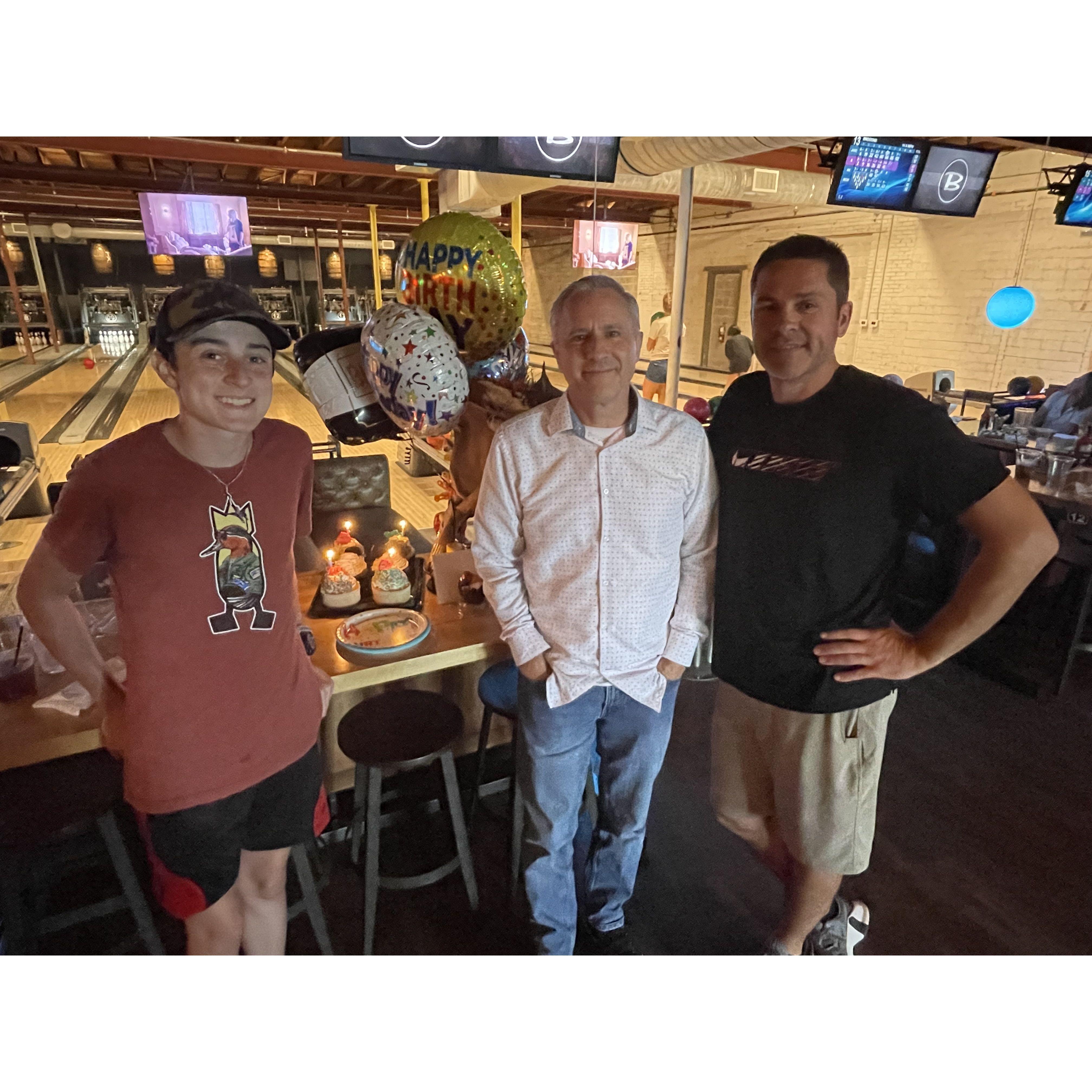 "Cake at the Lanes" ~ the birthday Boyz!