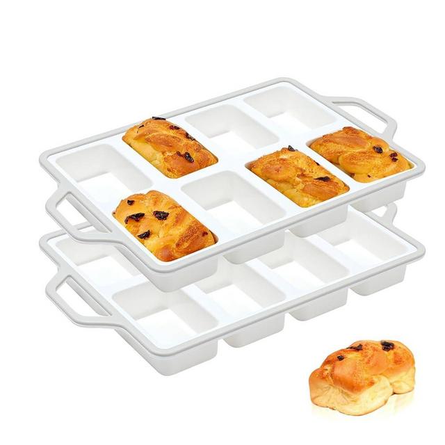 Vinino Silicone Mini Loaf Pans with Metal Reinforced Frame-2 Pack Gray
