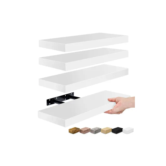 Sorbus 4 Pack Wall Mounted Floating Shelves - for storage and displaying showpieces, home decor items, and other prized possessions