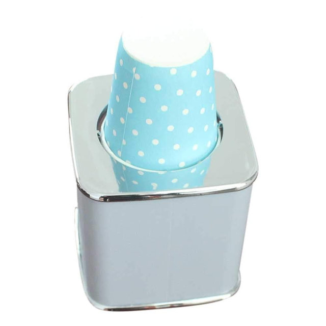 ZHANGLI Paper Cup Dispenser 3 Ounce Bathroom Container Organizer Dustproof Automatic Home Hotel Tool Rack Storage Desktop Durable