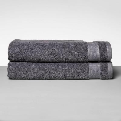 2pk Bath Towel Set Flat Gray - Made By Design™