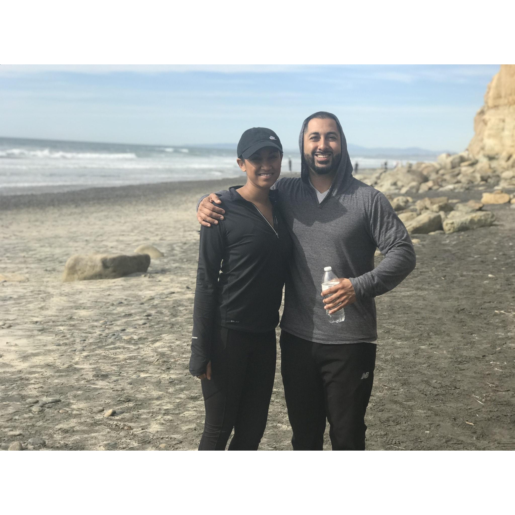 After taking a beautiful hike through Torrey Pines in San Diego, California.