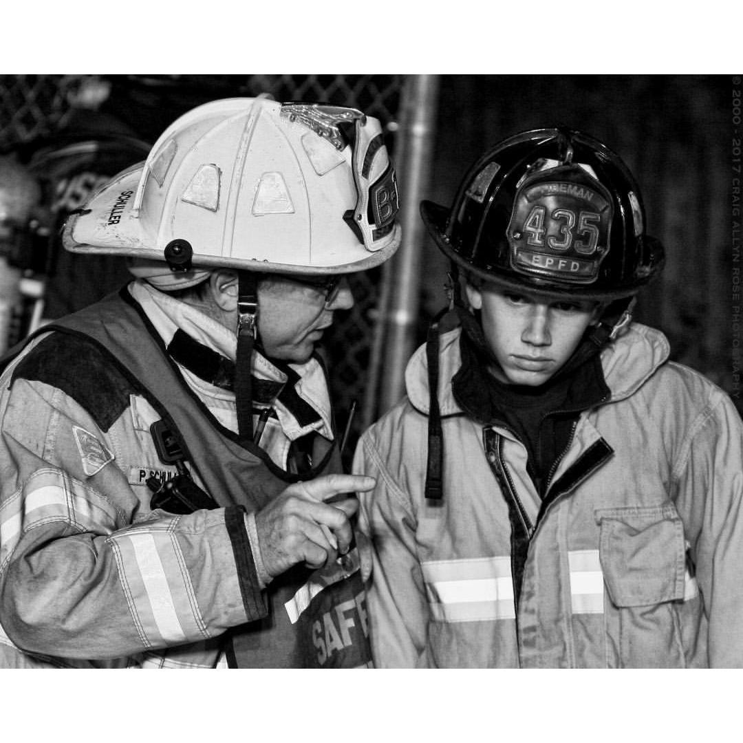 Joey and Paul on a fire