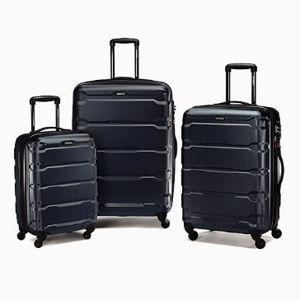 Samsonite Omni PC Hardside Expandable Luggage with Spinner Wheels, Navy, 3-Piece Set (20/24/28)