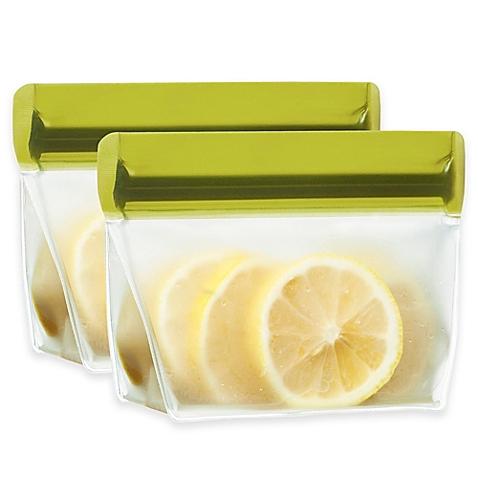 BlueAvocado® (re)zip™ 2-Piece 1-Cup Reusable Snack Bags in Moss