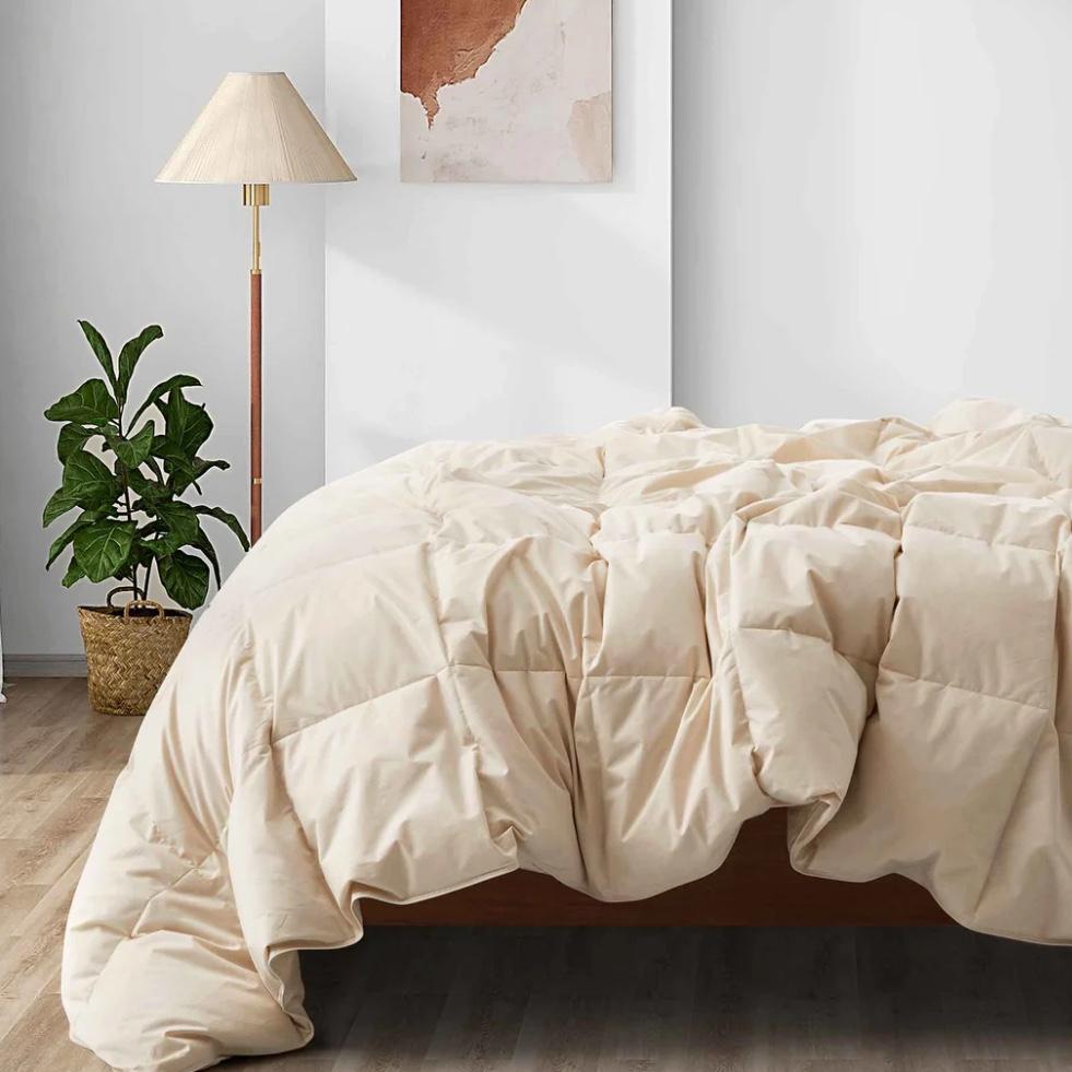 All Season Organic Cotton Comforter Filled with Down and Feather Fiber