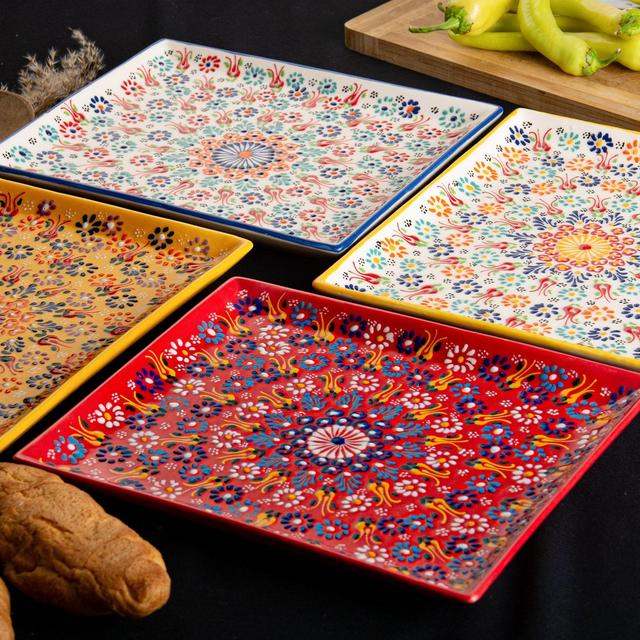 Ceramic Tray Plate 23cm, Handmade Turkish...