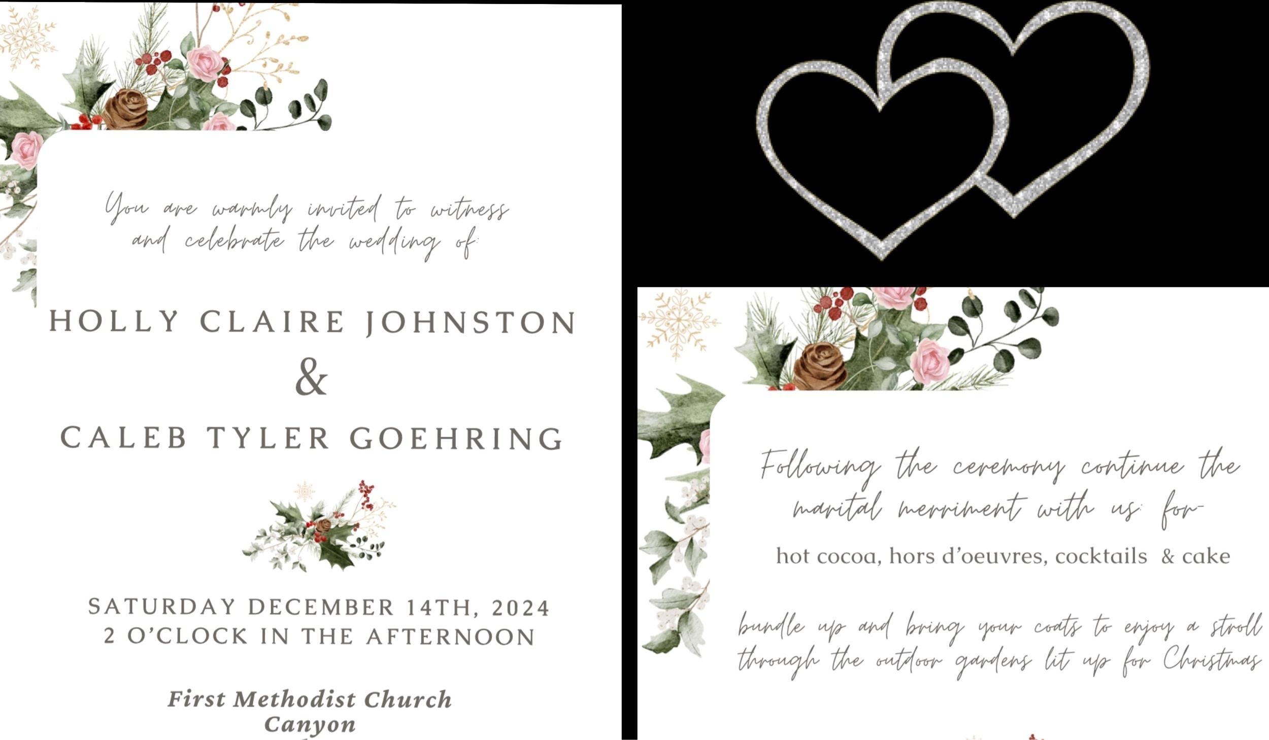 The Wedding Website of Holly Johnston and Caleb Goehring