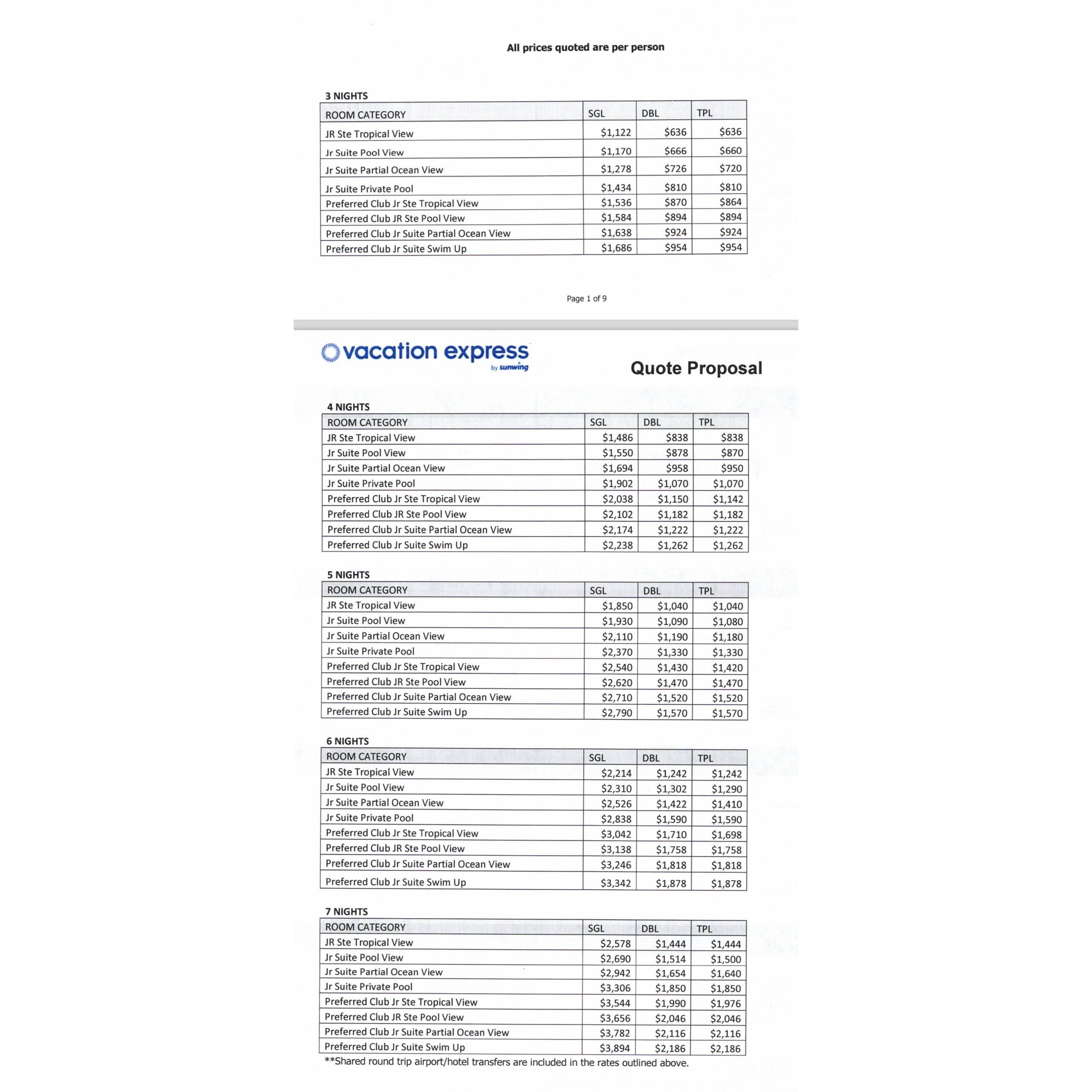Room rates