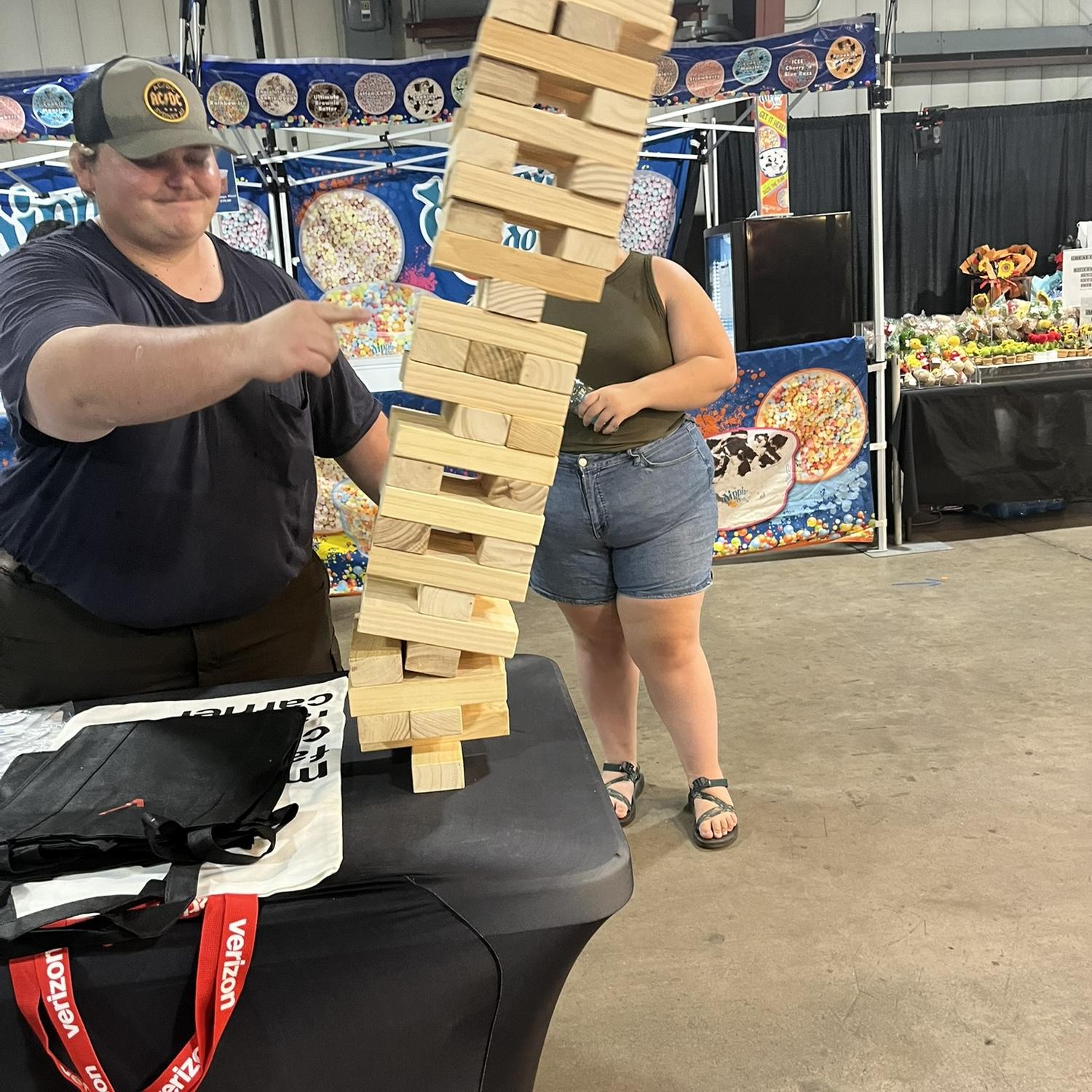 Giant Jenga at the AZ State Fair. EmmaRuth totally won 🏆