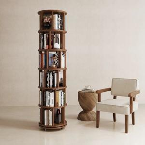 360° Rotating Solid Wood Bookshelf