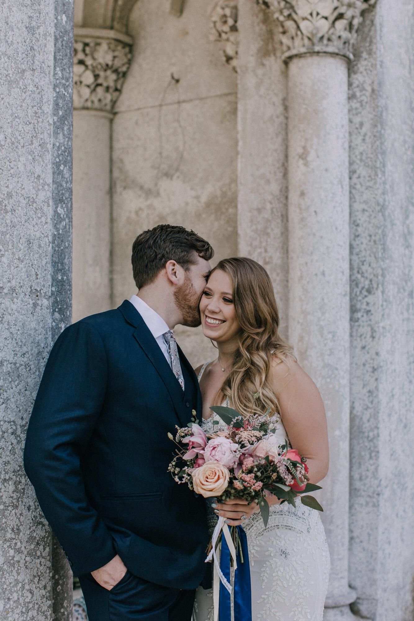 Our Portugal Elopement at the Monserrate Palace chapel ruins Photos by Jenna Mahr