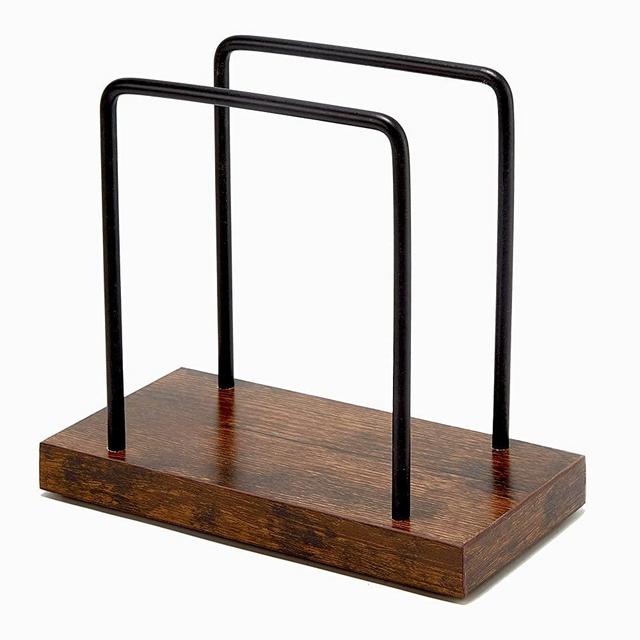 Wood Napkins Holder with Metal Wire, Standing Napkin Holder for Table, Kitchen & Dining Room Décor