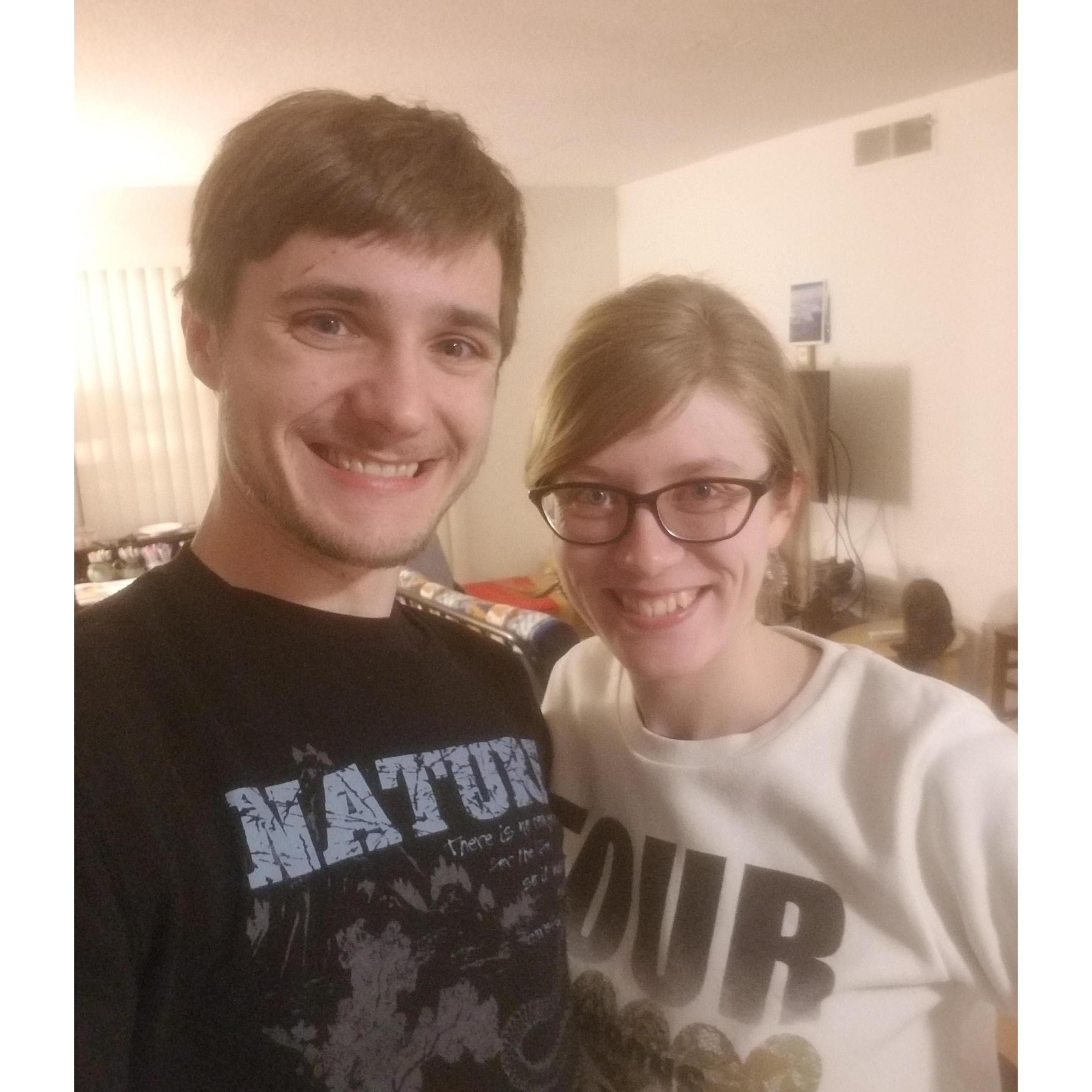 Hanging out in our Engrish sweaters!