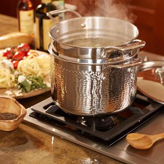 Martellata Tri-Ply Stainless Steel Pastaiola Set with Insert