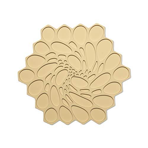 Modern Twist Trivet, 100% Food-Grade Silicone, Up to 675 Degree F Potholder, Single Hot Pad for Tabletop or Countertop, Waterproof, Honey