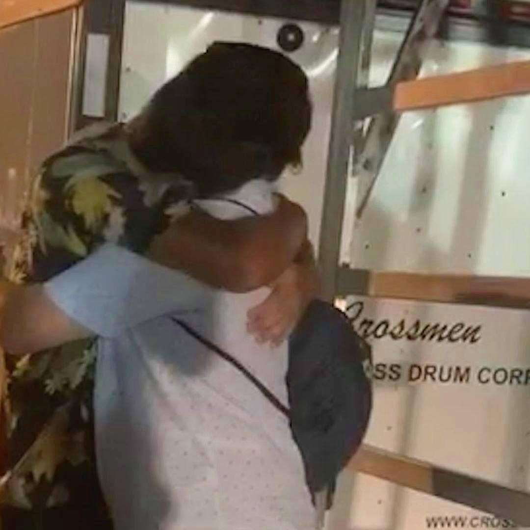 Reconnecting at the end of Michael's drum corps tour in August 2019