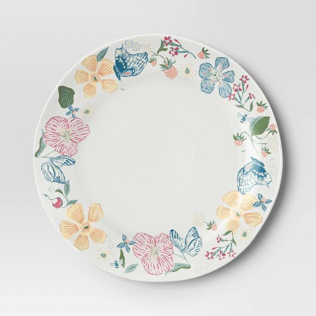 13"x13" Stoneware Round Floral Serving Platter - Threshold™