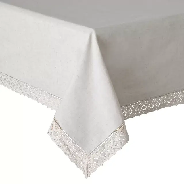 Bee & Willow™ Crochet and Lace 60-Inch x 84-Inch Oblong Tablecloth in Ivory