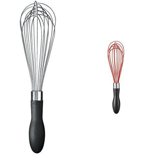 OXO Good Grips 11-Inch Balloon Whisk & 11-Inch Silicone Balloon Whisk - Red
