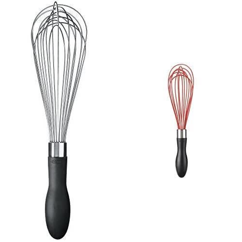 OXO Good Grips 11-Inch Balloon Whisk & 11-Inch Silicone Balloon Whisk - Red