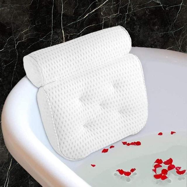Fitheaven Bath Pillow for Bathtub, Hot Tub, Jacuzzi and Home Spa. Spa Pillow for Women & Men,with 4D Air Mesh Breathable,Helps Support Head, Neck, and Back