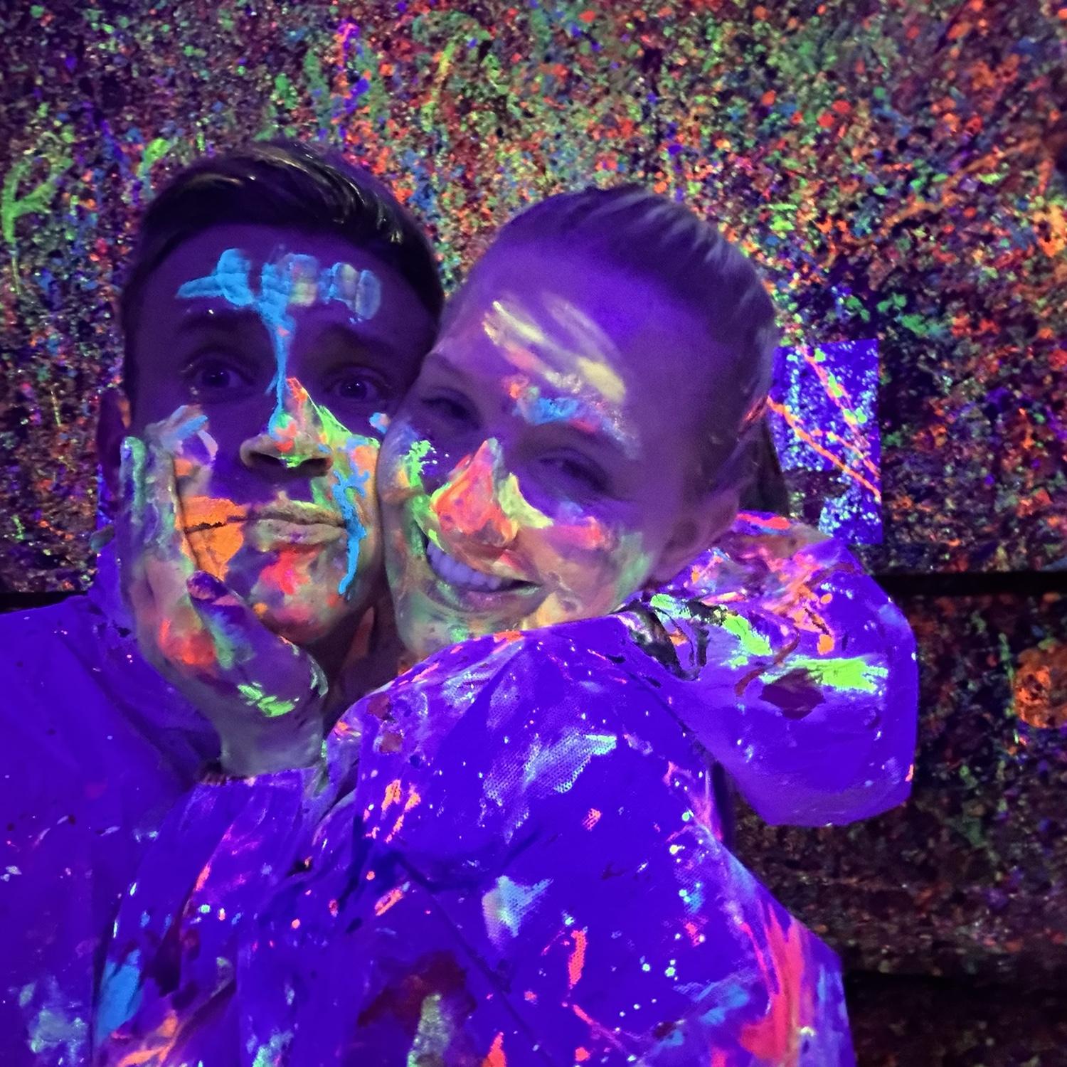 Surprised my mom for her birthday! ... got paint in our mouths