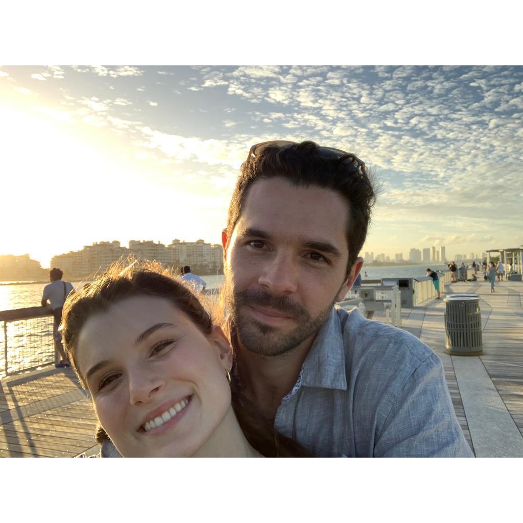 Hours before we got engaged! I was nervous he would propose at the park on South Beach and considering the dog poop and homelessness, I was prepared to say "Yes, but ask me somewhere else please". :)