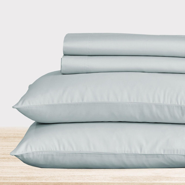 5-Star Luxury Sheet Set | 600 Thread Count 100% Cotton Sateen | Soft & Crisp Bed Sheets with Deep Pockets by California Design Den - Seafoam, Queen
