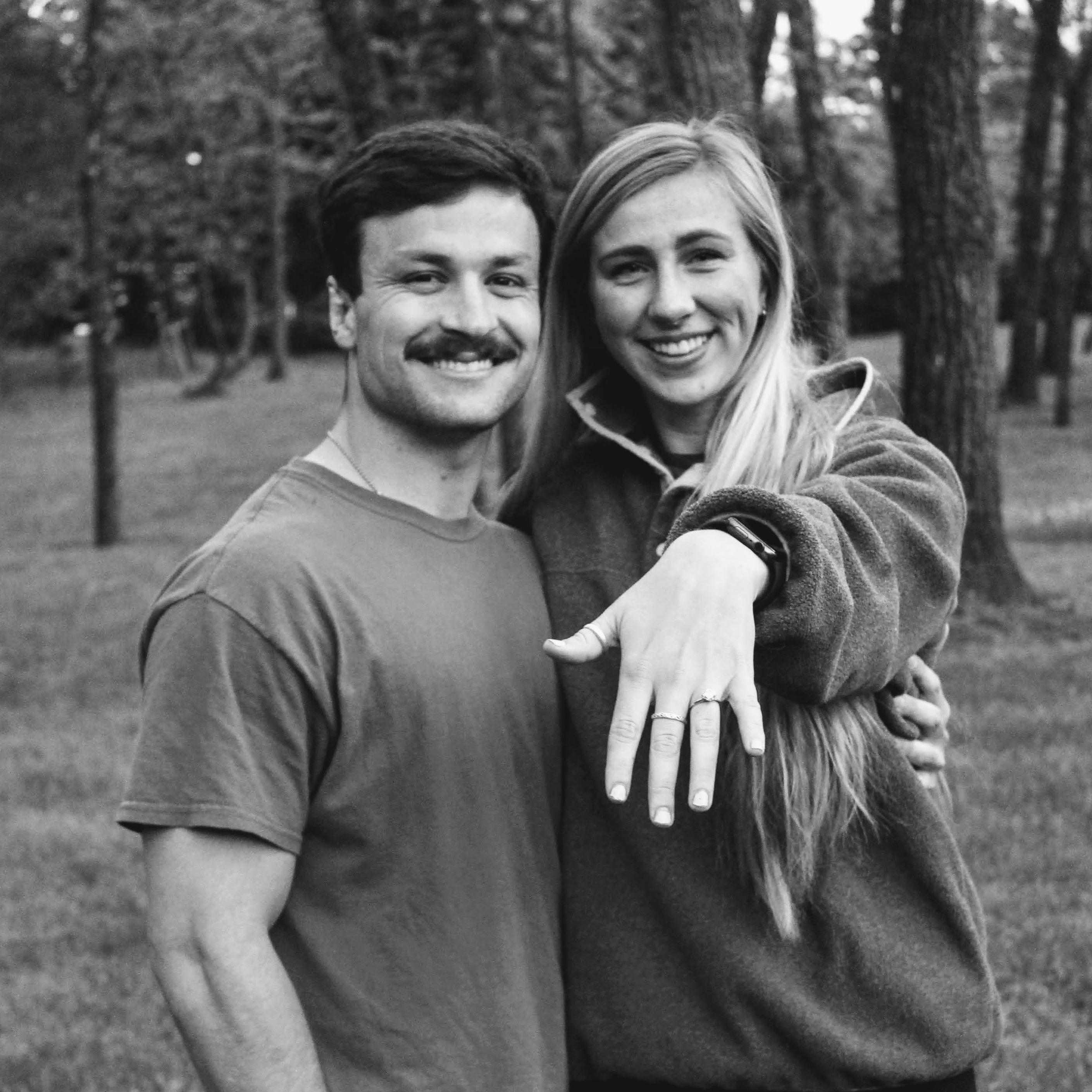 Engaged! Jule pulled off the surprise at a family dinner last April.