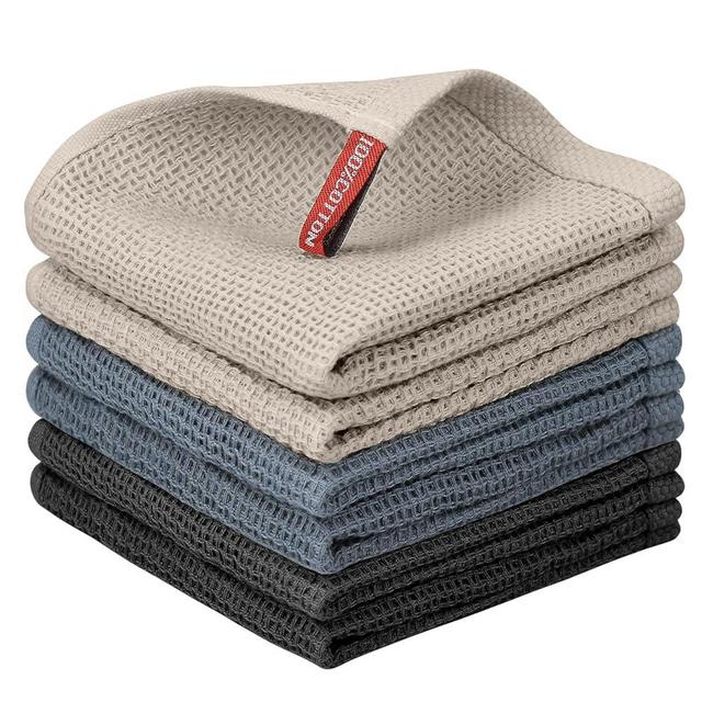 Nialnant 6 Pack Dish Cloths,100% Cotton Waffle Weave Kitchen Towels,Soft and Absorbent Kitchen Dish Rags, Dish Towels for Washing Dishes-12x12 Inches